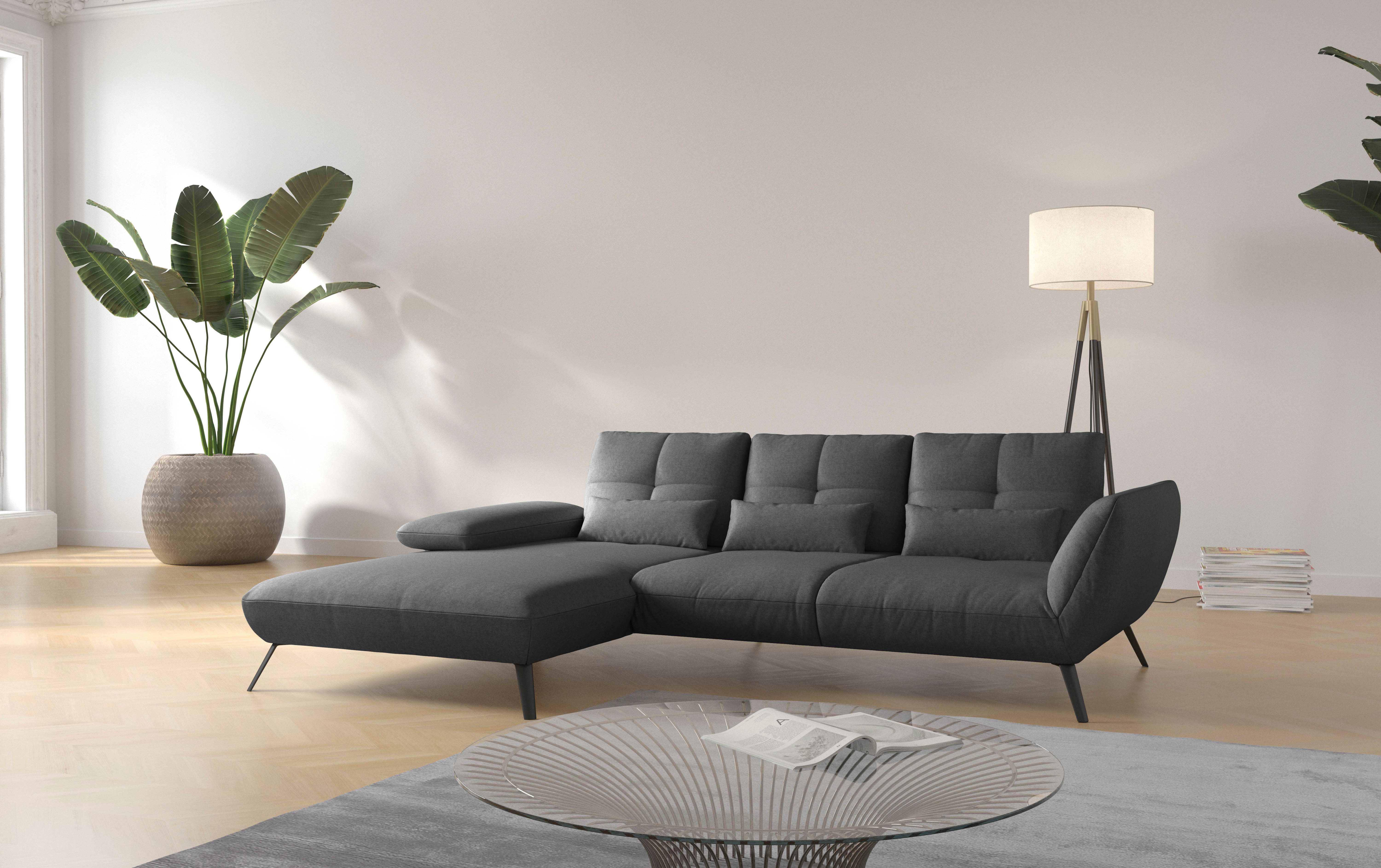 Places of Style Ecksofa "Mikado L-Form", inkl. Sitztiefenverstellung und Ar günstig online kaufen