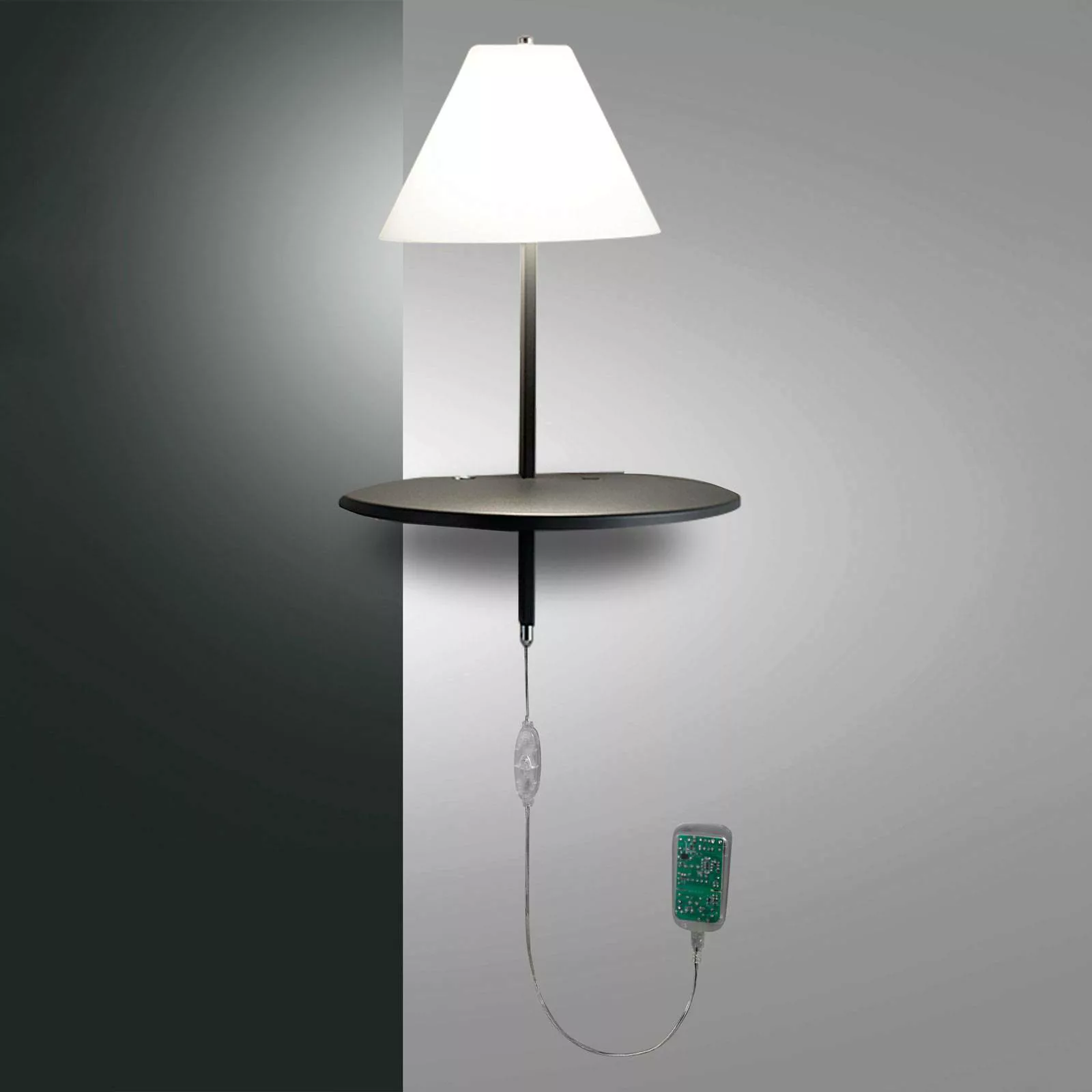 LED-Wandlampe Goodnight, USB-Port, weiß-anthrazit günstig online kaufen