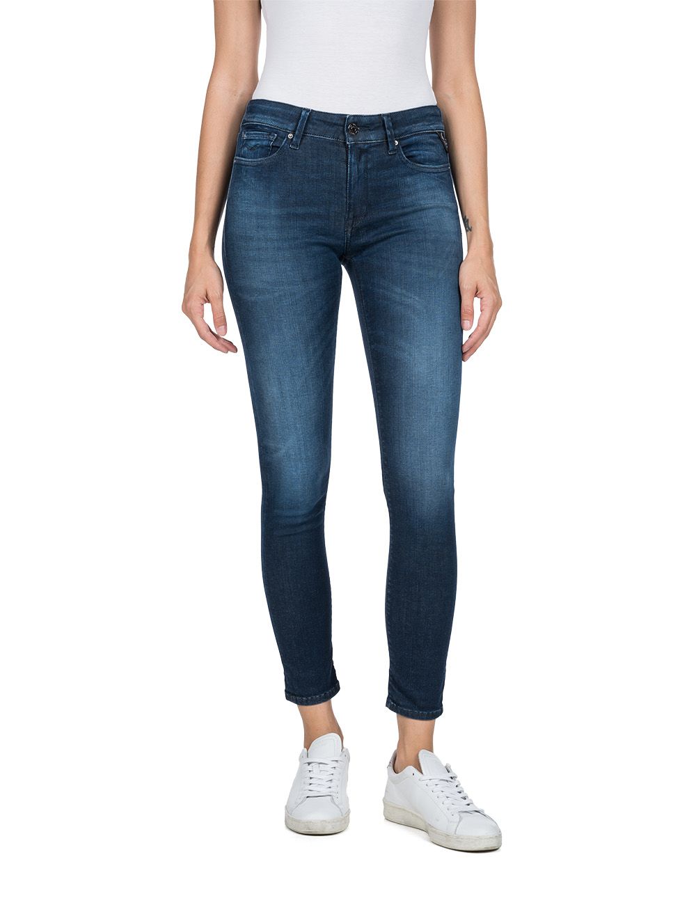 Replay Damen Jeans Luzien - Skinny Fit - Hyperflex - Schwarz - Black Denim günstig online kaufen