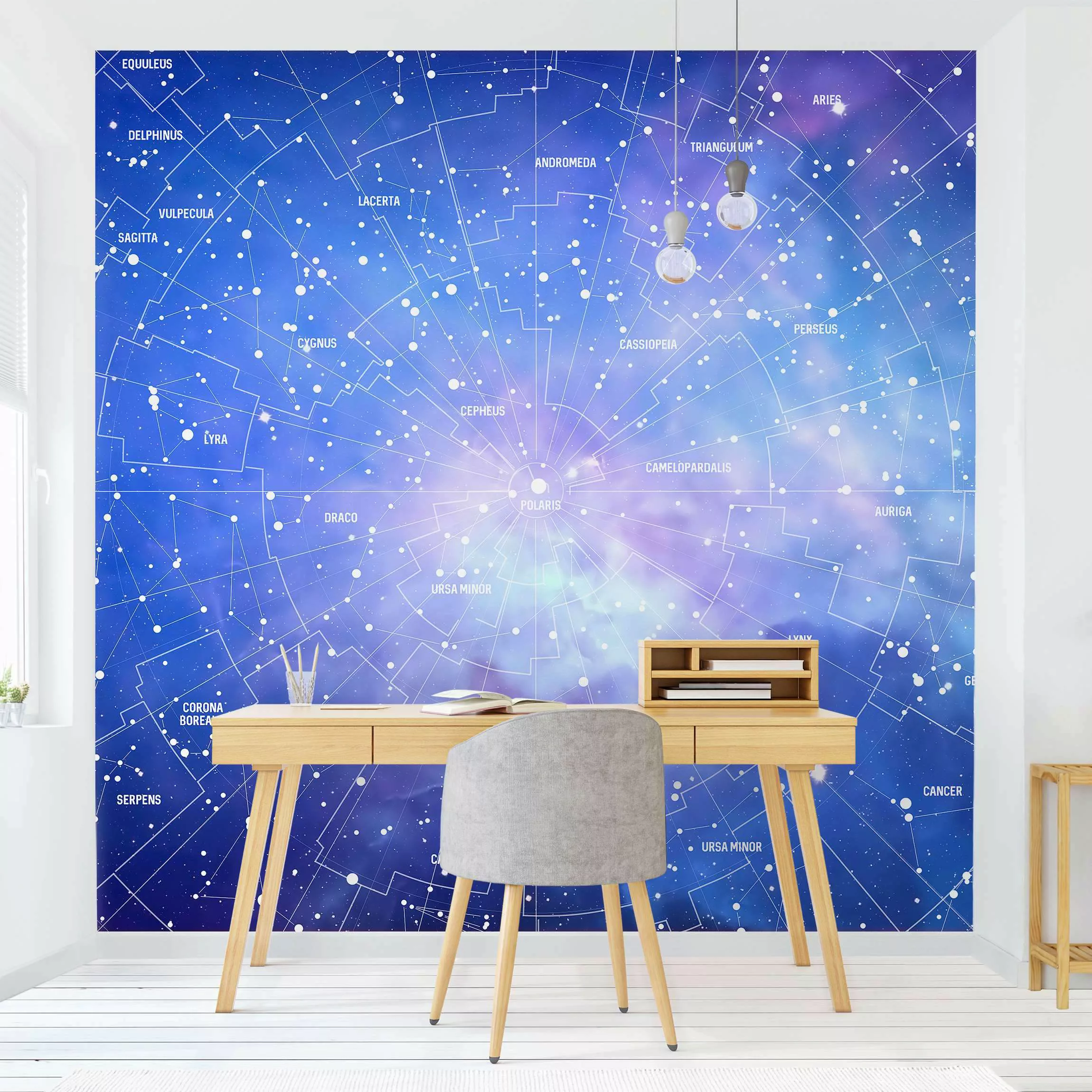 Mustertapete Sternbild Himmelkarte günstig online kaufen