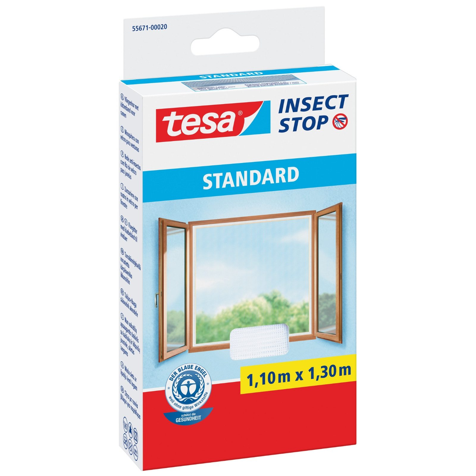Tesa Insect Stop Fliegengitter Standard mit Klettband 130 cm x 110 cm Weiß günstig online kaufen