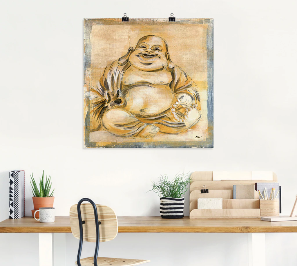 Artland Wandbild »Fröhlicher Buddha I«, Religion, (1 St.), als Leinwandbild günstig online kaufen