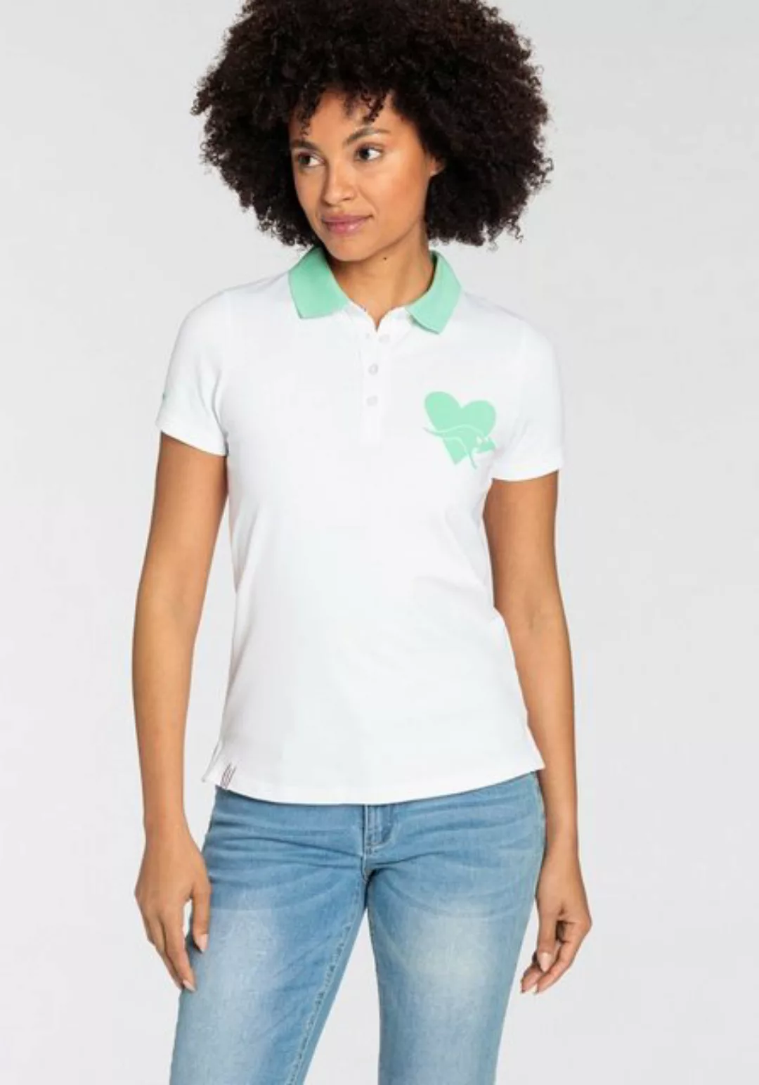 KangaROOS Poloshirt mit Kontrast Kragen und Logodruck auf Brusthöhe - NEUE- günstig online kaufen
