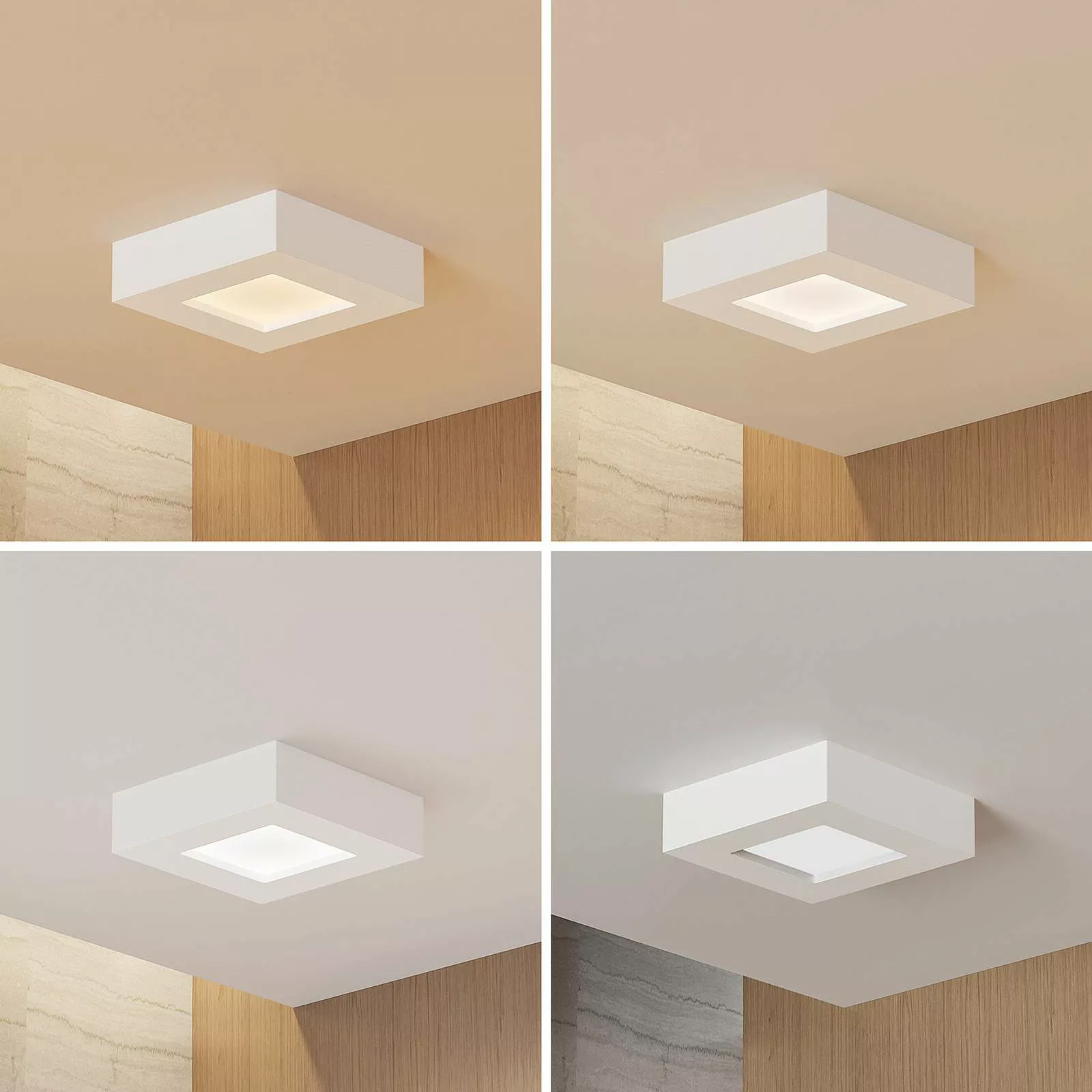 Prios LED-Deckenleuchte Alette, weiß, 12,2 cm, dimmbar günstig online kaufen