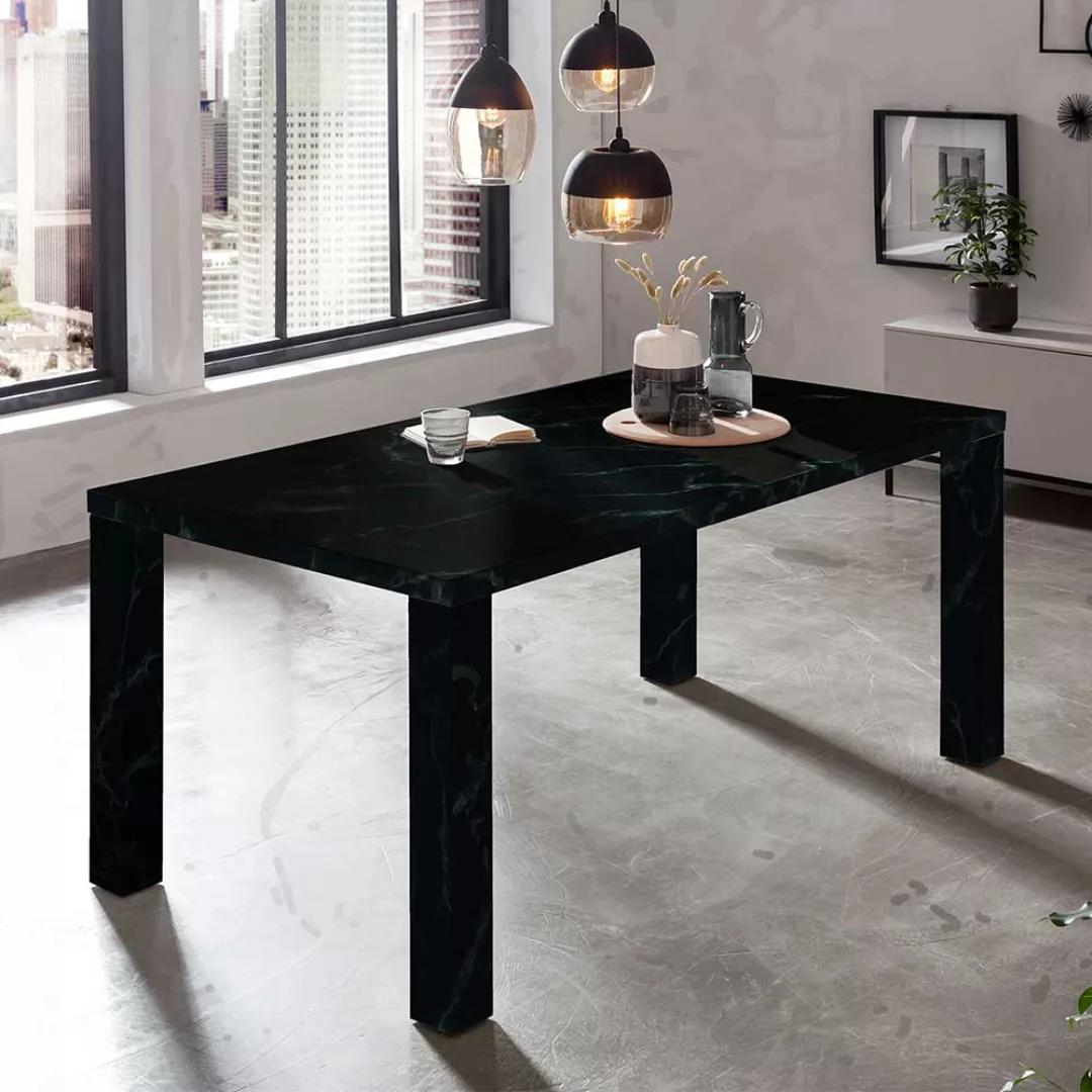 Schwarzer Esszimmer Tisch in modernem Design 180 cm breit günstig online kaufen