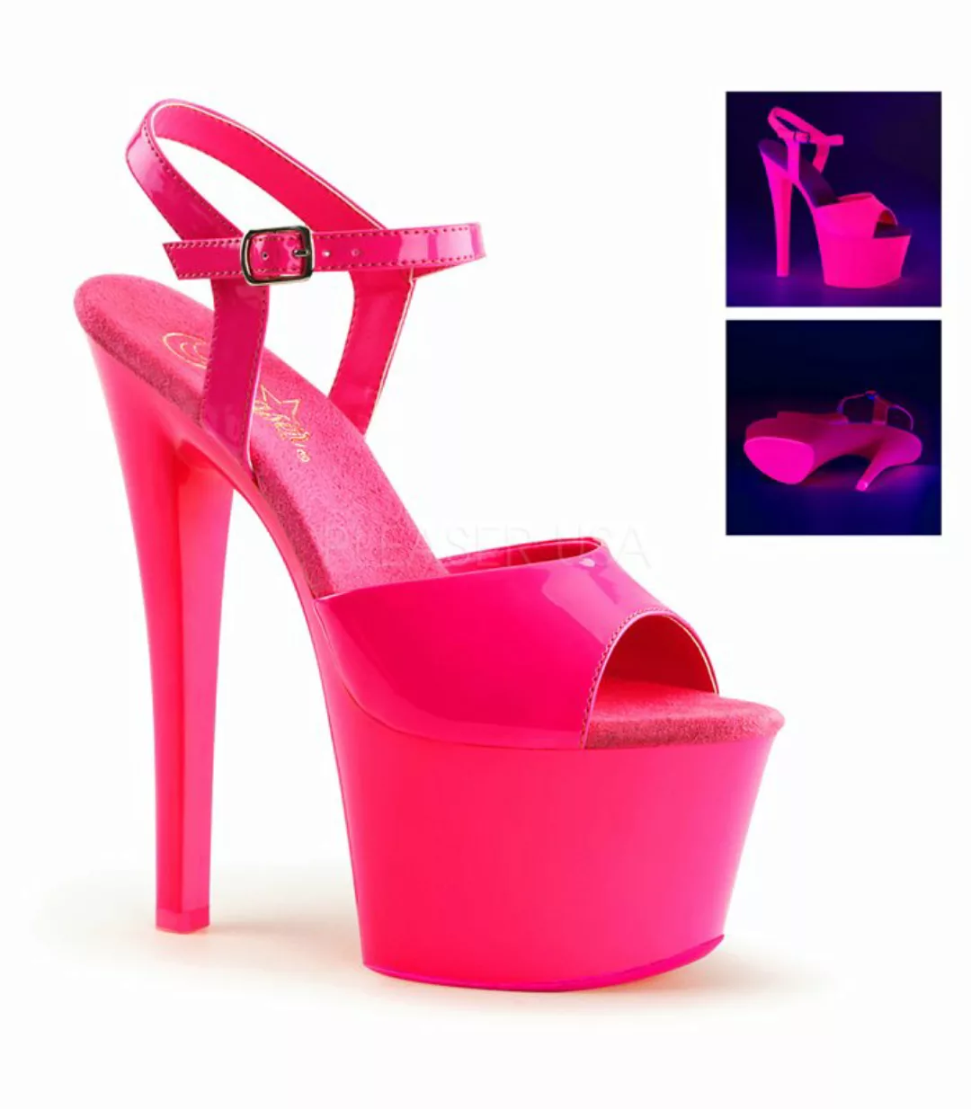 Plateau High Heels SKY-309UV - Neon Pink (Schuhgröße: EUR 39) günstig online kaufen