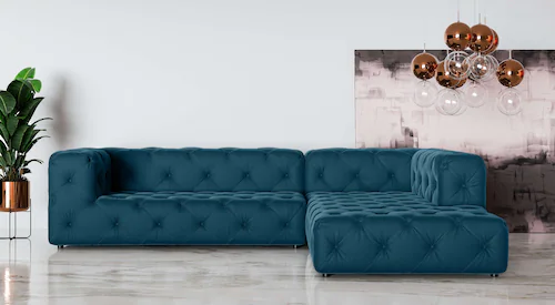 Places of Style Ecksofa "FOLLINA", L-Form, mit klassischer Chesterfield-Kno günstig online kaufen