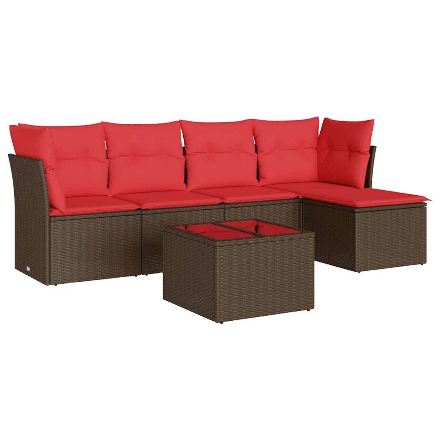 vidaXL 6-Tlg Garten-Sofagarnitur mit Kissen Braun Poly Rattan 3217574 günstig online kaufen