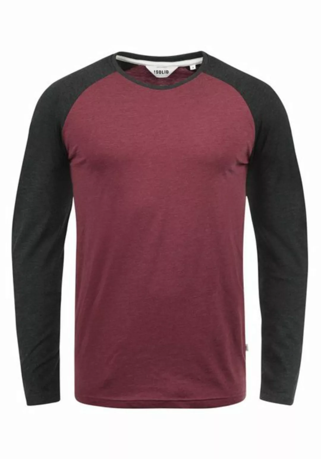 !Solid Rundhalsshirt SDBastien Longsleeve im Baseball-Look günstig online kaufen