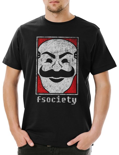 Urban Backwoods Print-Shirt Mr. Fsociety Logo Herren T-Shirt Symbol Robot H günstig online kaufen