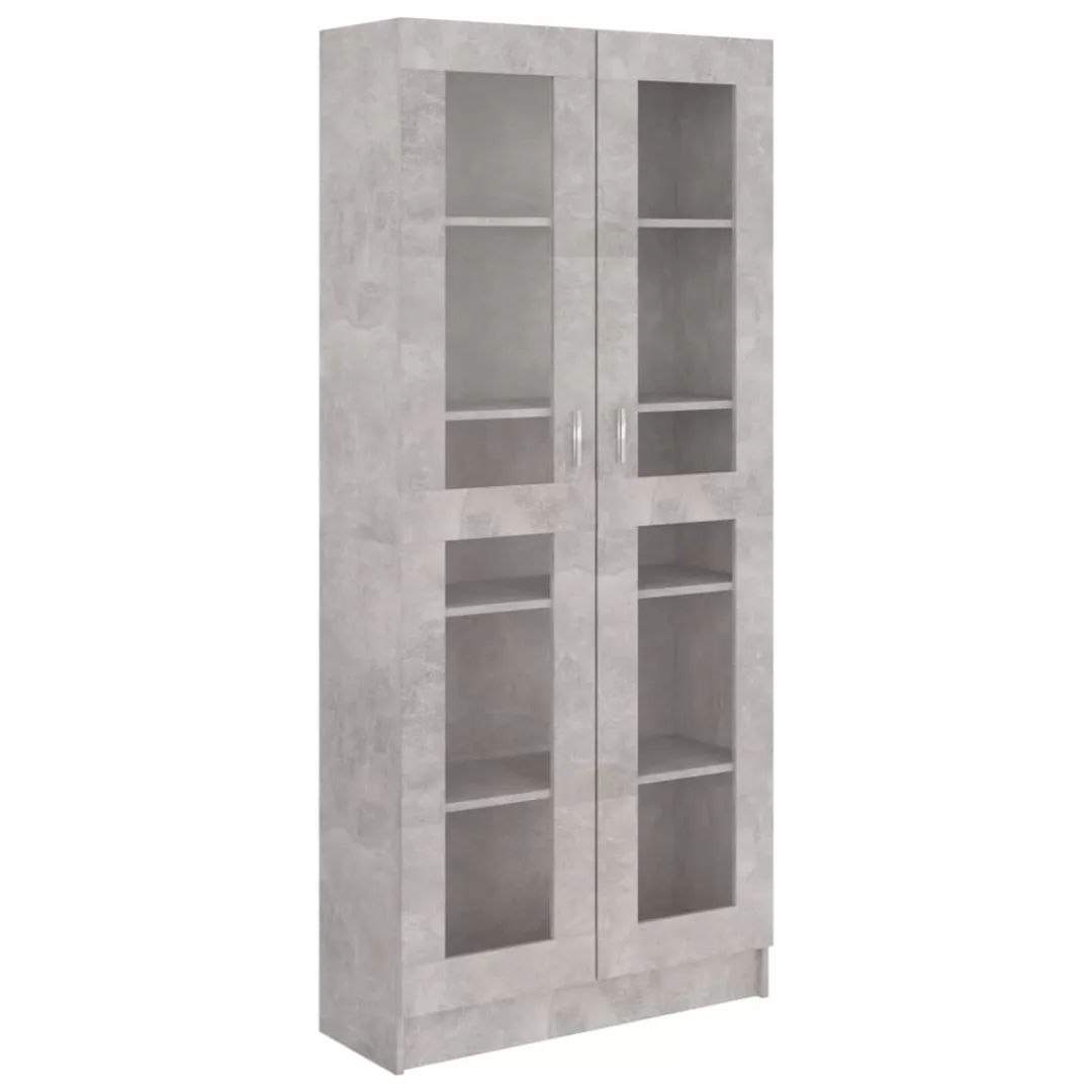 Vitrinenschrank Betongrau 82,5x30,5x185,5 Cm Spanplatte günstig online kaufen