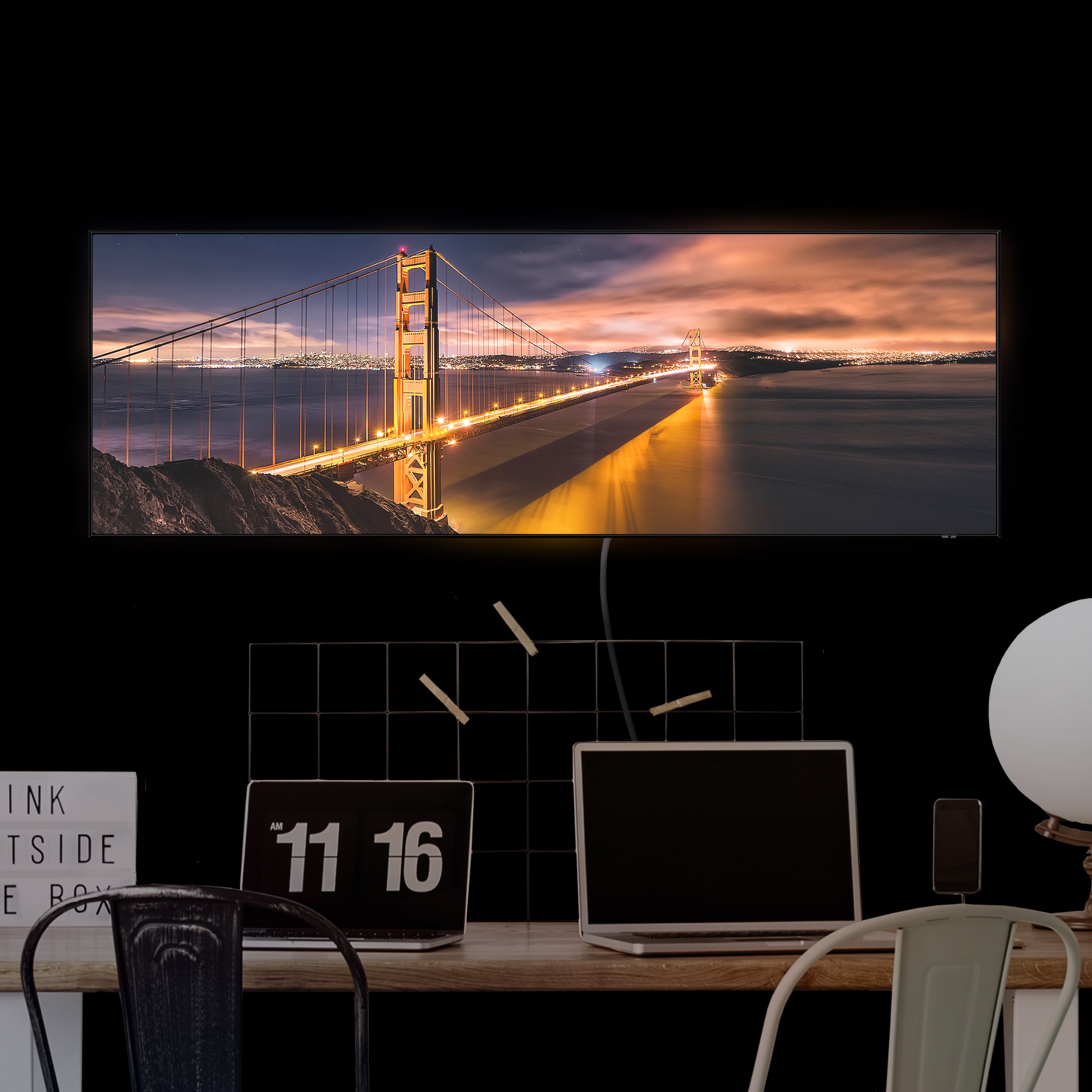 LED-Wechselbild Golden Gate to Stars günstig online kaufen