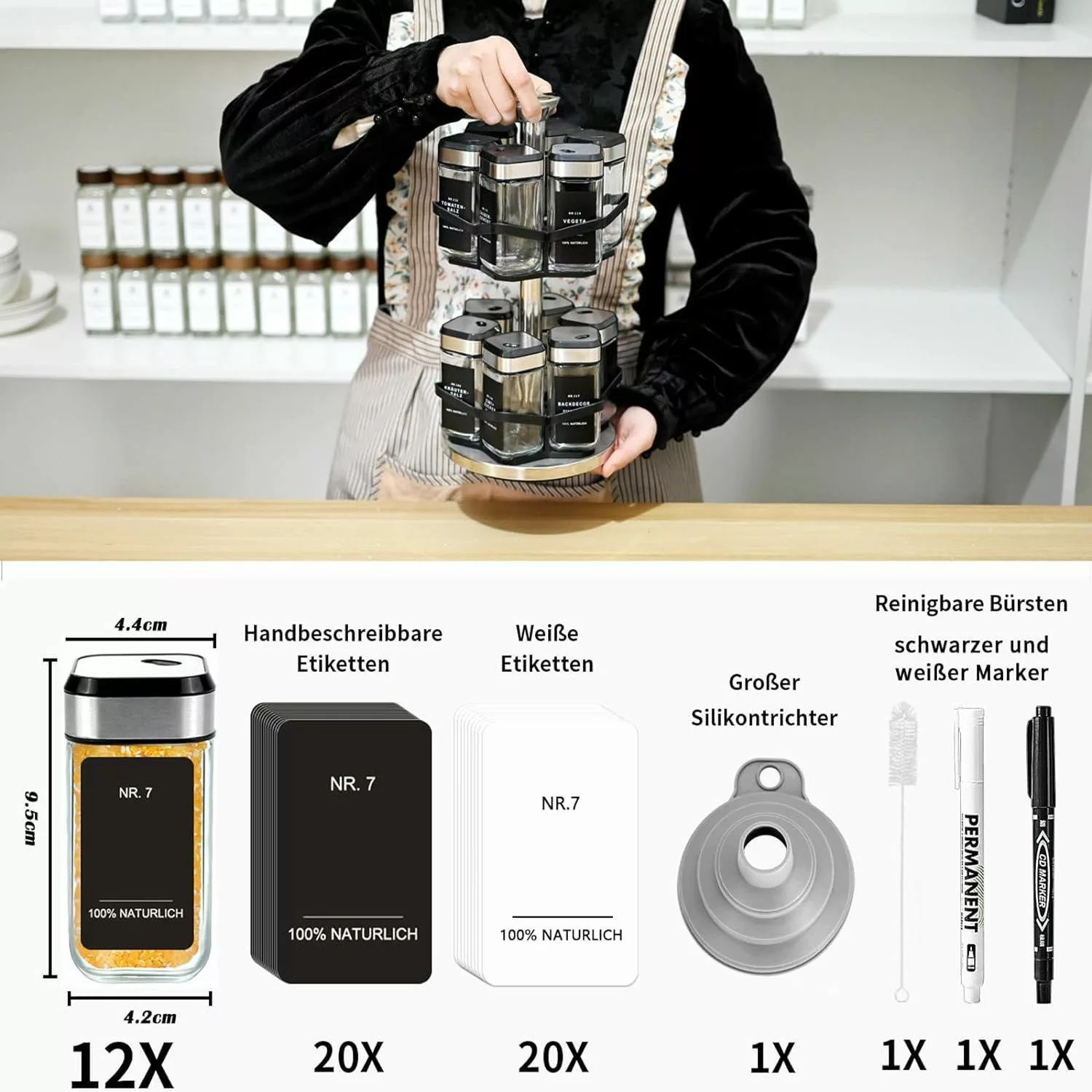 KingLux Gewürzkarussell 360° Gewürzregal Drehbar 2 günstig online kaufen