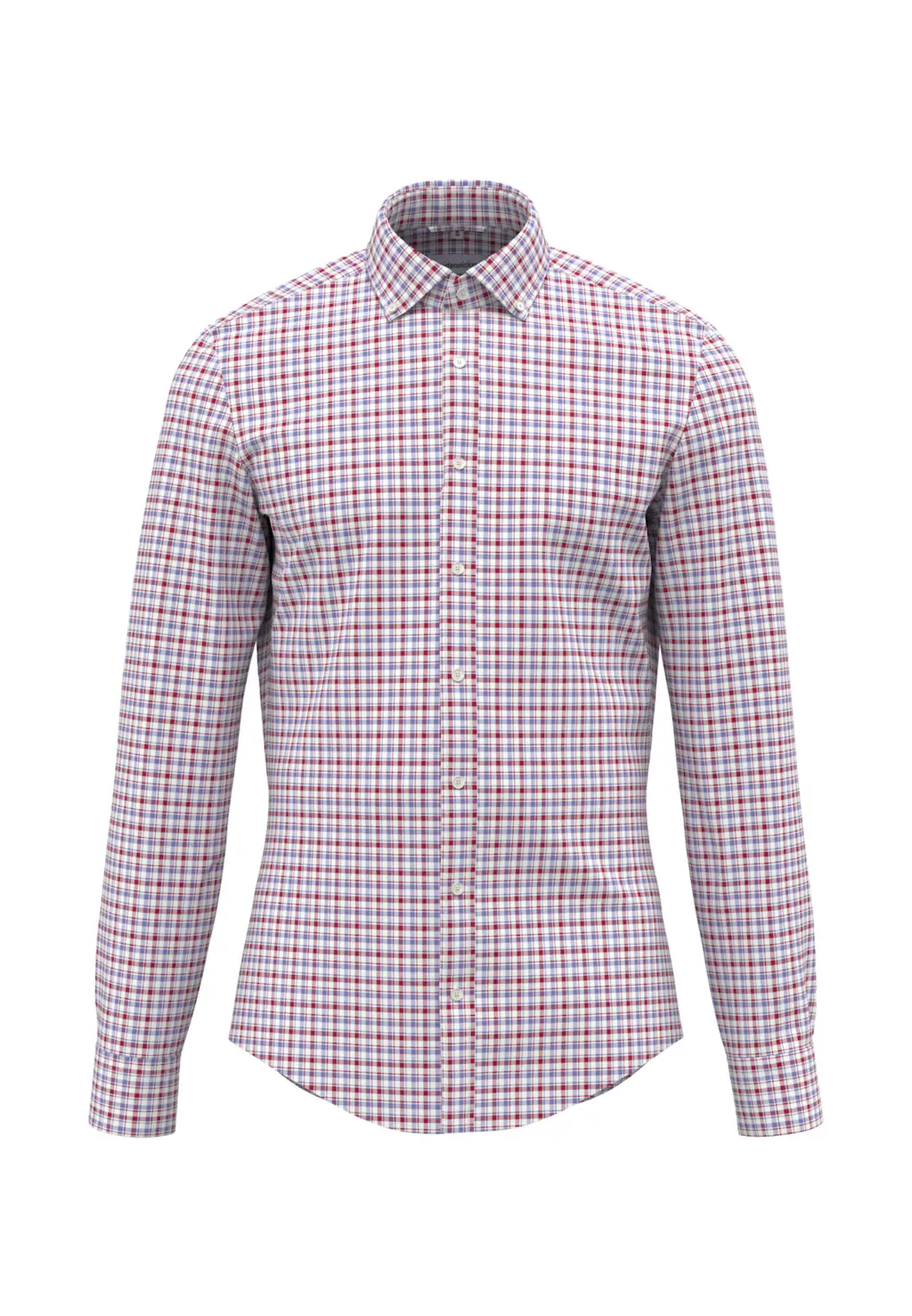 seidensticker Businesshemd Shaped Shaped Langarm Button-Down-Kragen Karo günstig online kaufen