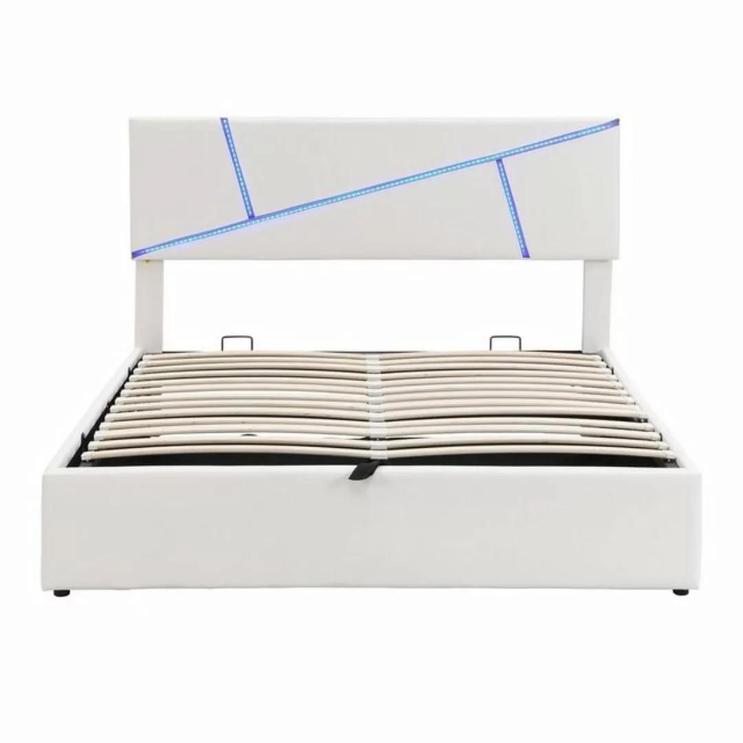 Celya Polsterbett Polsterbett mit LED,140 cm, Doppelbett mit Lattenrost, Dr günstig online kaufen
