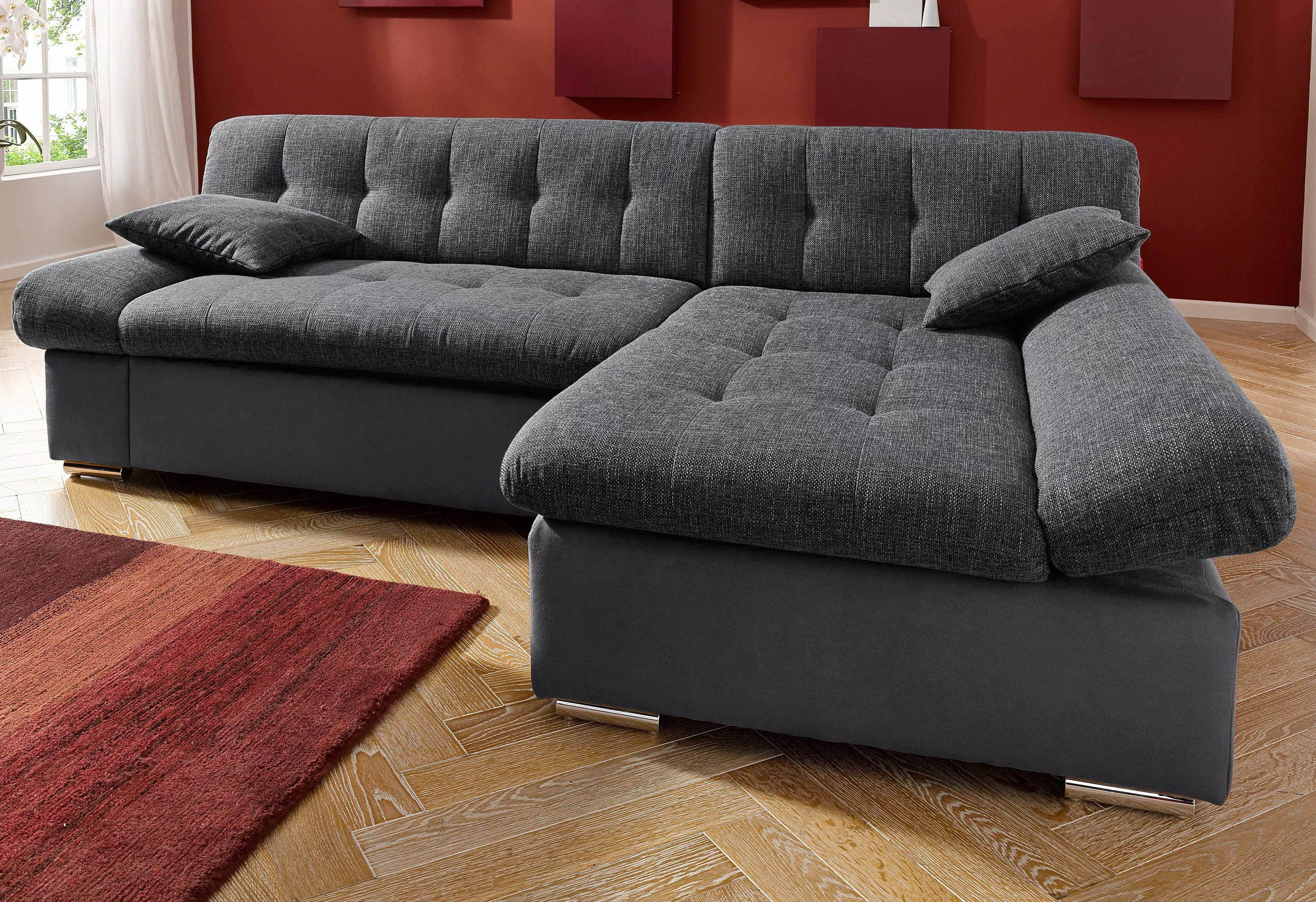 TRENDMANUFAKTUR Ecksofa »Reggae, modern und bequem, aktueller Materialmix, günstig online kaufen