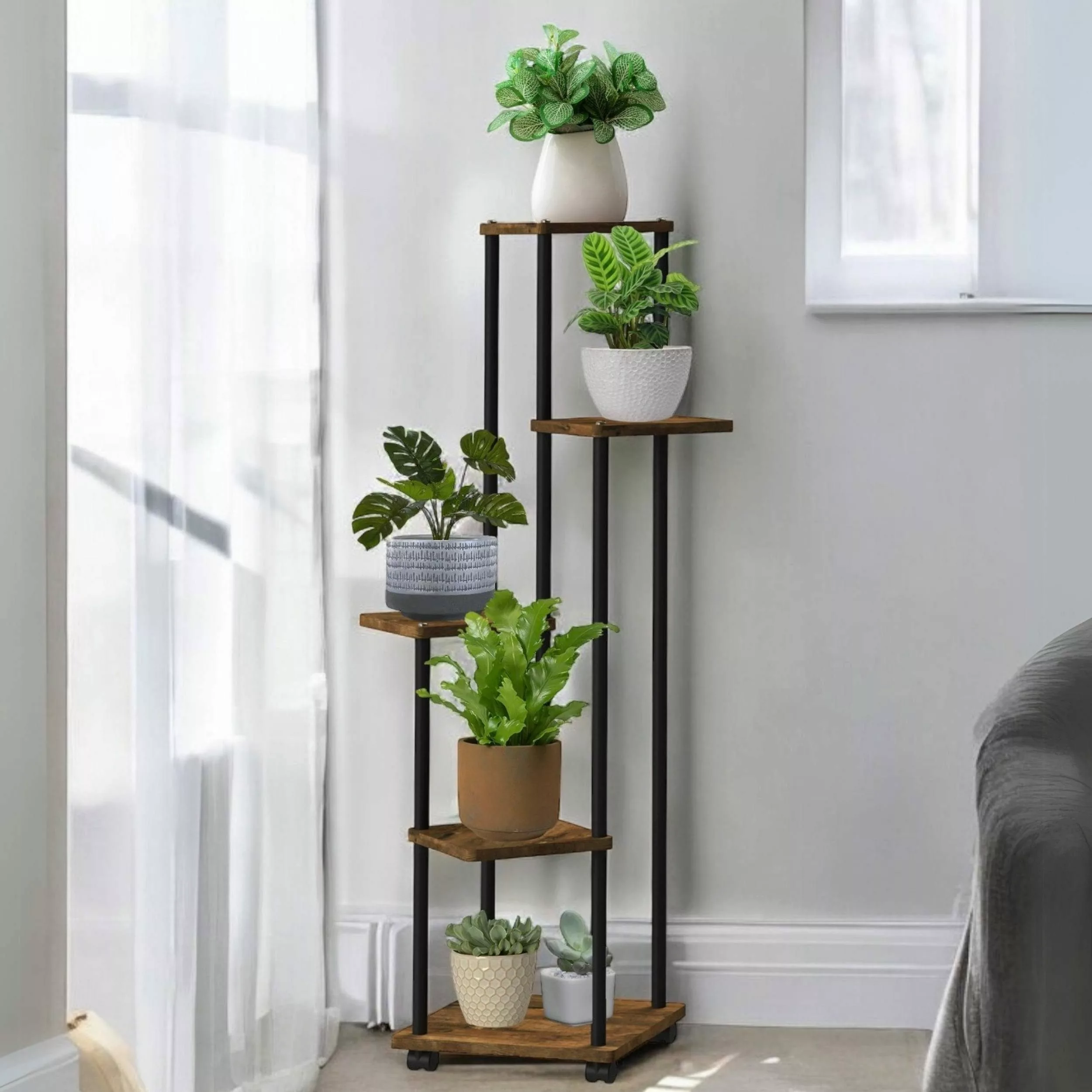 DanDiBo Blumenhocker Blumenständer Wohnzimmer Metall Schwarz günstig online kaufen