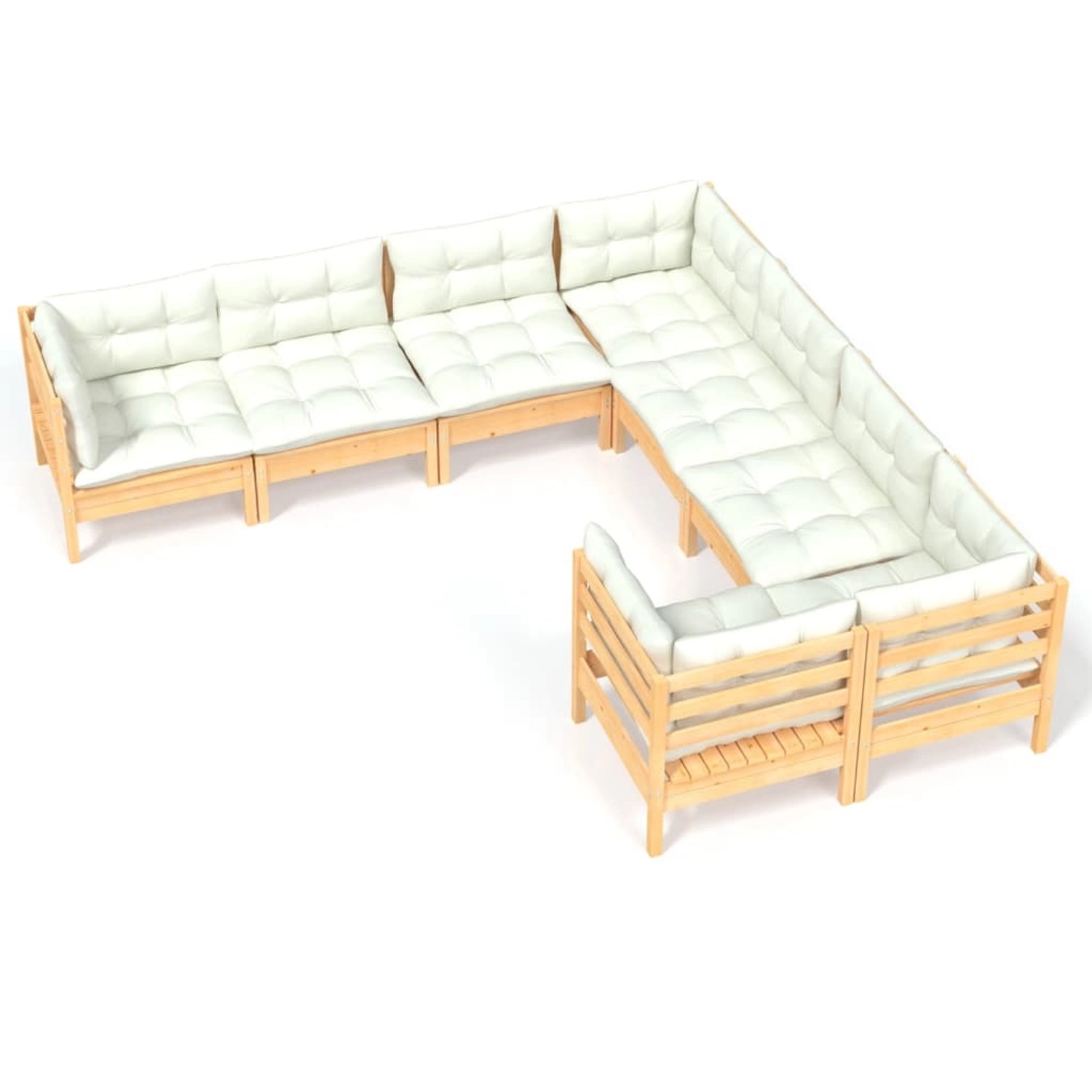 vidaXL 8-tlg Garten-Lounge-Set mit Creme Kissen Massivholz Kiefer Modell 20 günstig online kaufen