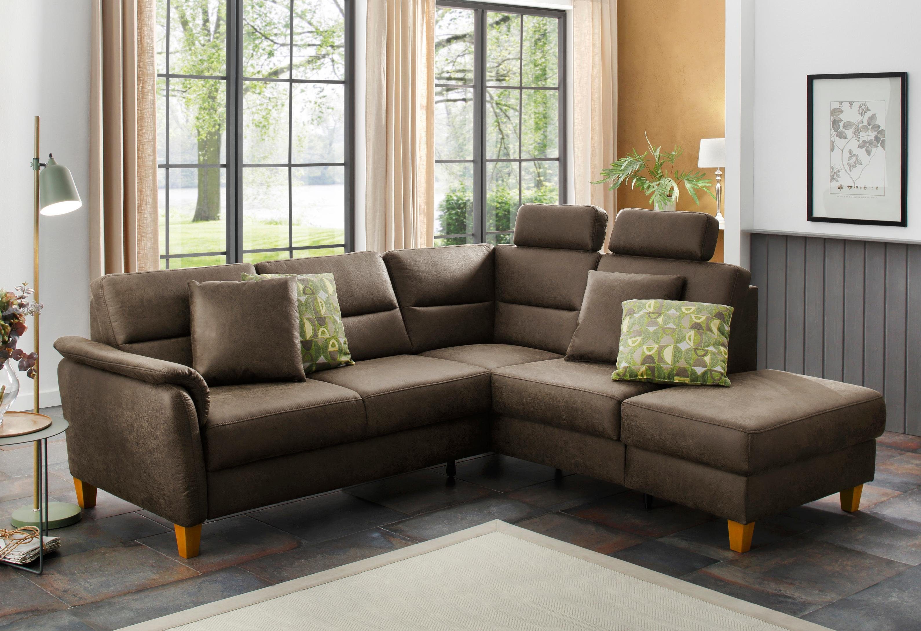 Home affaire Ecksofa Palmera L-Form, Federkern, günstig online kaufen