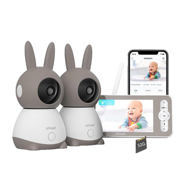 ieGeek Video-Babyphone Babyphone mit Kamera 2K/3MP 5 Zoll WiFi Video Babyph günstig online kaufen