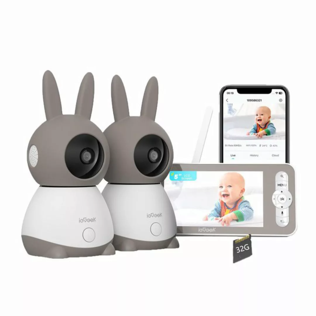 ieGeek Video-Babyphone Babyphone mit Kamera 2K/3MP 5 Zoll WiFi Video Babyph günstig online kaufen