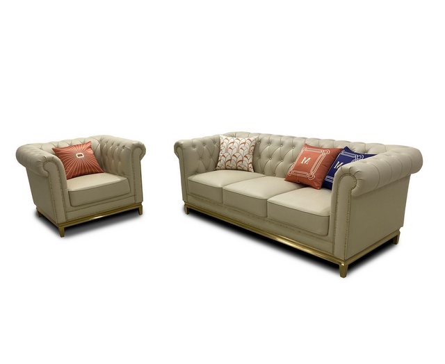 Xlmoebel Sofa Neues Set mit klassischem Luxus Chesterfield 3+2+1 Sitzer Sof günstig online kaufen