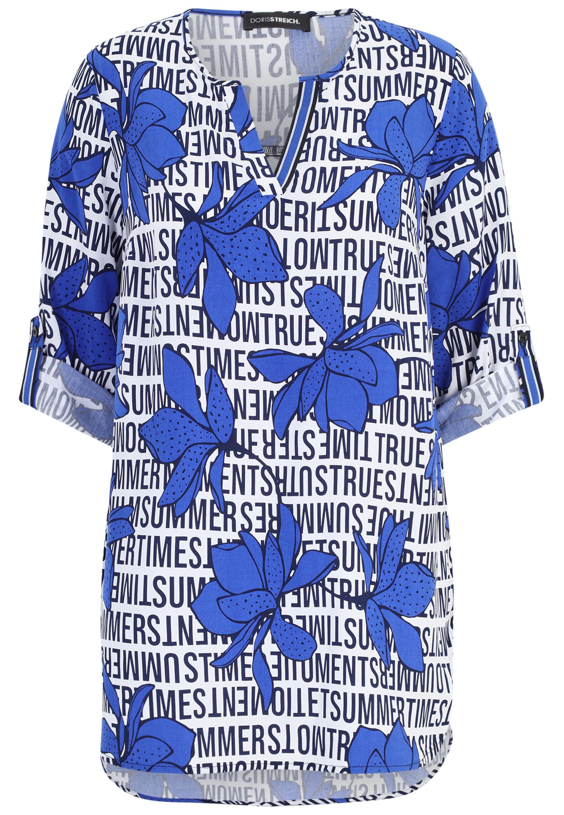 Doris Streich Klassische Bluse mit Grafik-Blüten-Print günstig online kaufen