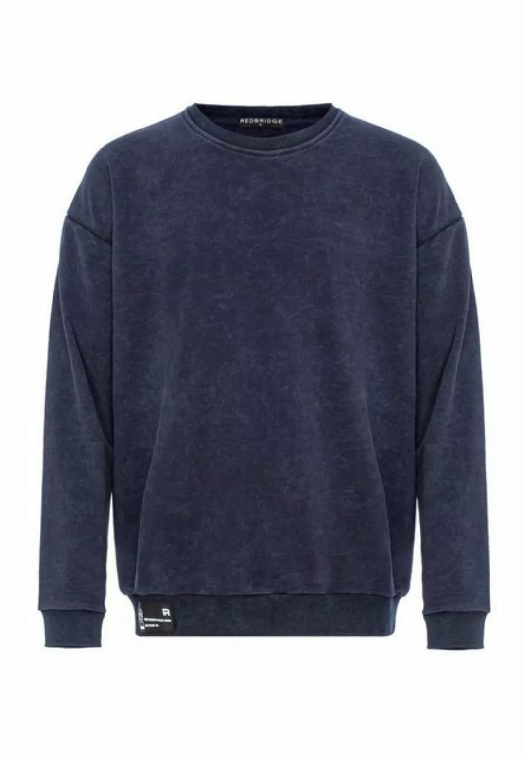 RedBridge Sweatshirt Herren Sweatshirt Pullover Navyblau L Knittermuster günstig online kaufen