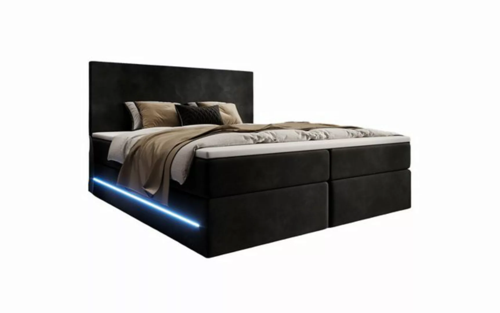 Luxusbetten24 Boxspringbett Voyage, mit LED und Stauraum günstig online kaufen