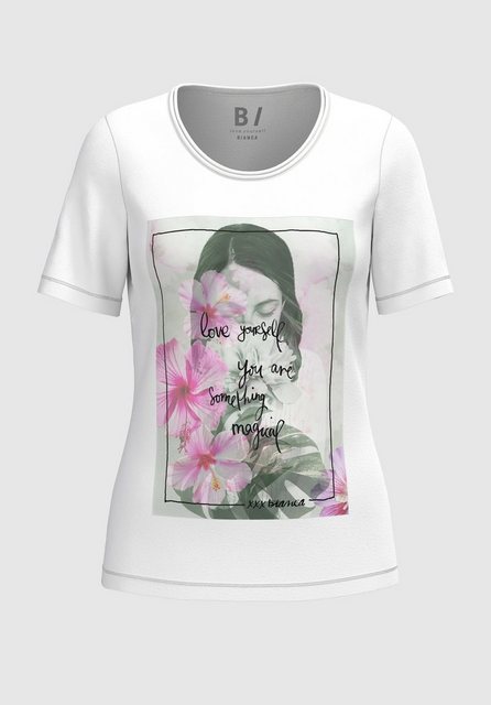bianca Rundhalsshirt DINIA mit angesagtem Frontprint in stylischen Farben günstig online kaufen