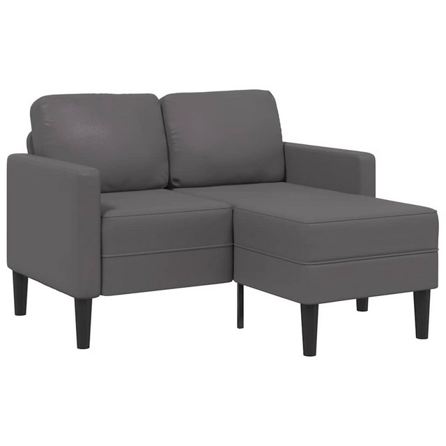 vidaXL Sofa 2-Sitzer-Sofa mit Chaiselongue L-Form Grau 125 cm Kunstleder günstig online kaufen