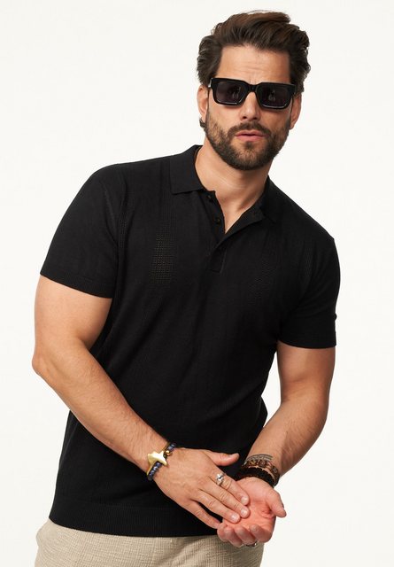 SOULSTAR Poloshirt mit Knopfleiste Herren Kurzarm Strick Polo-Hemd T-Shirt günstig online kaufen