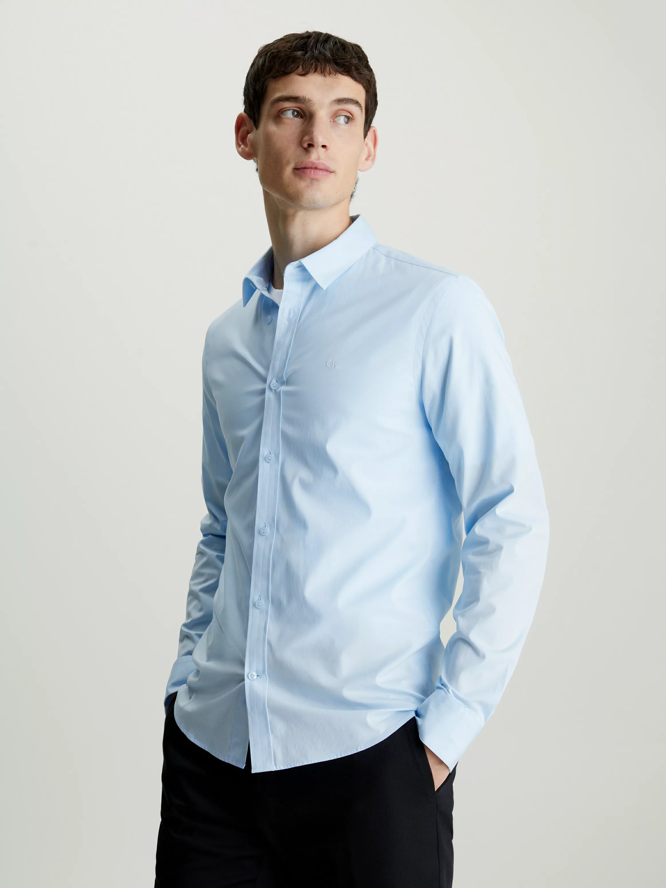 Calvin Klein Businesshemd STRETCH POPLIN SLIM SHIRT mit Calvin Klein Logo a günstig online kaufen