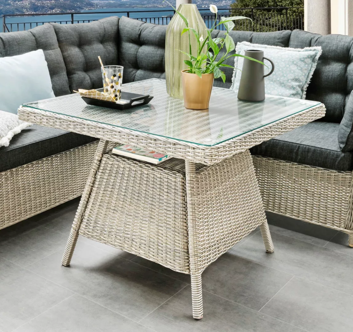 Destiny Garten-Essgruppe "PALMA LUNA", (Set, 16 tlg.), Polyrattan, Eckgrupp günstig online kaufen