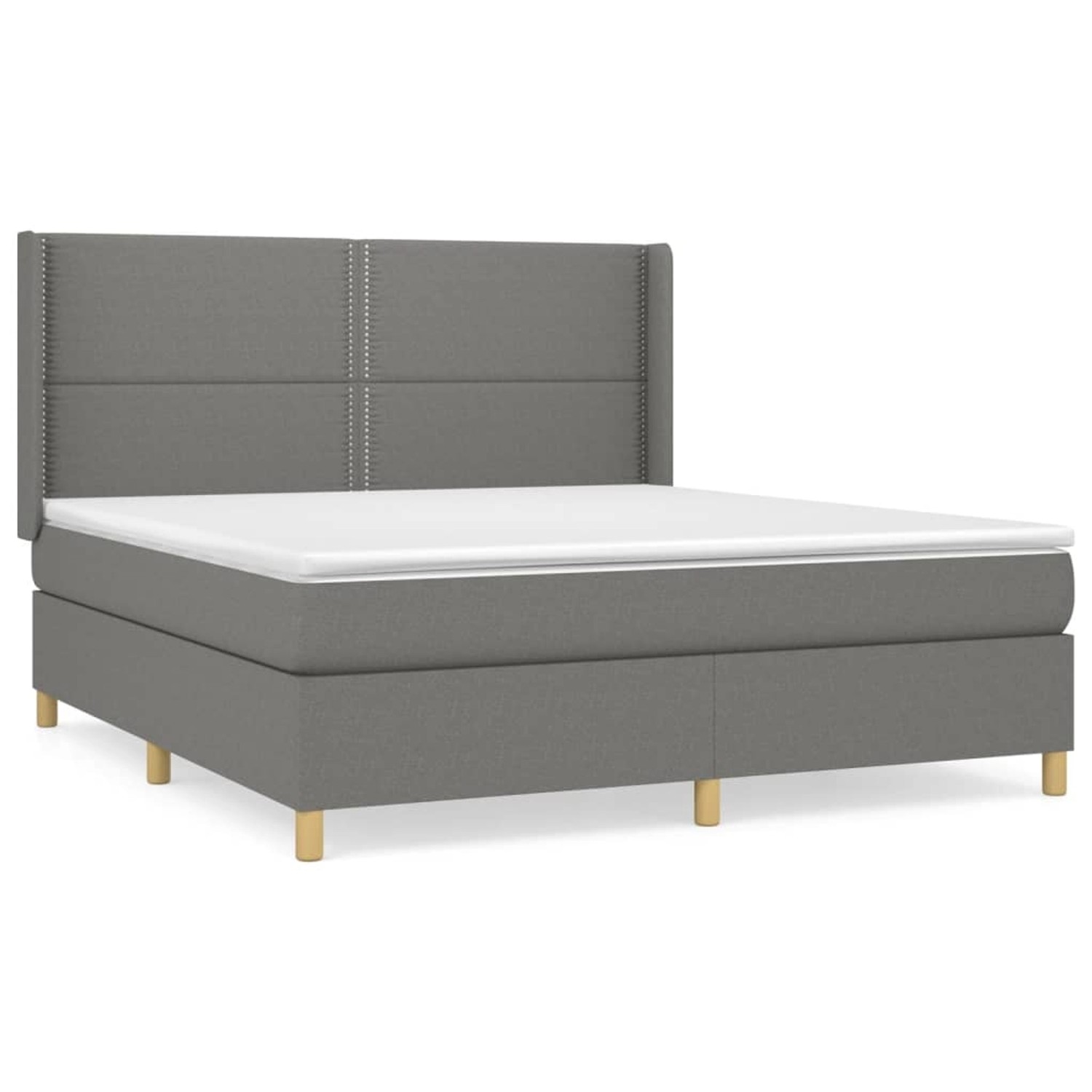 vidaXL Boxspringbett Boxspringbett mit Matratze Dunkelgrau 180x200 cm Stoff günstig online kaufen