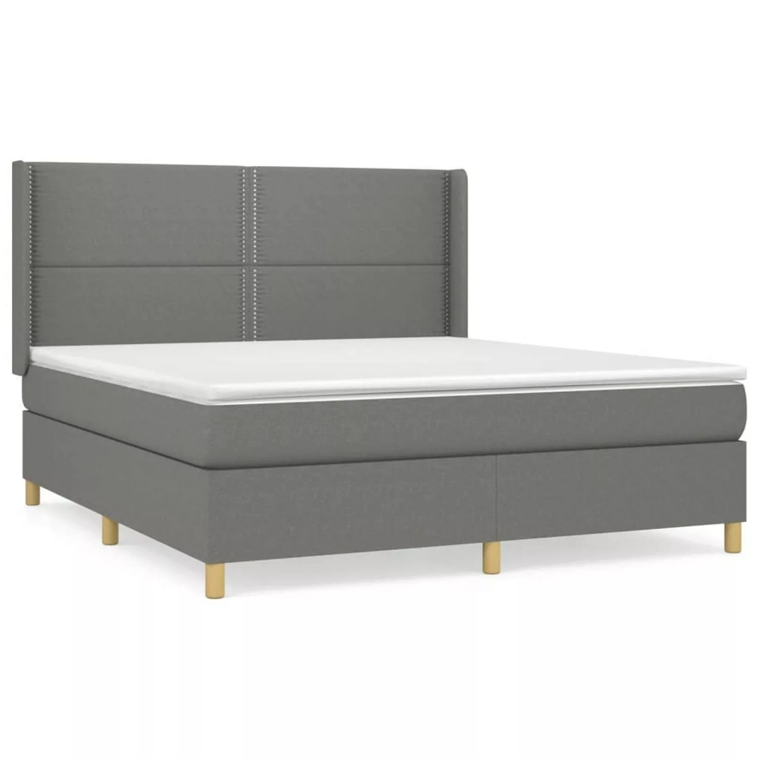 vidaXL Boxspringbett Boxspringbett mit Matratze Dunkelgrau 180x200 cm Stoff günstig online kaufen