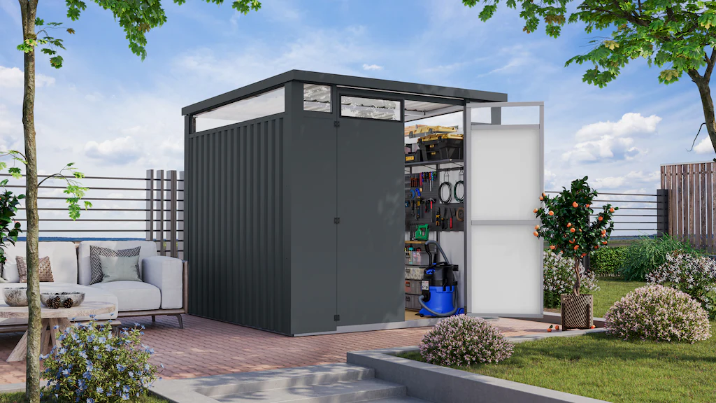 Karibu Gartenhaus "Metall mit Lichtband aus Kunststoff, Østen 2", in versch günstig online kaufen