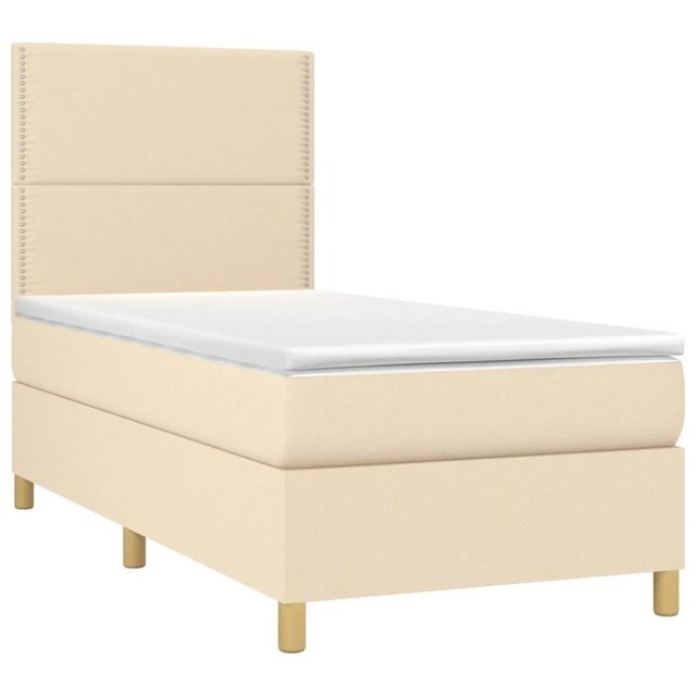 vidaXL Bett Boxspringbett mit Matratze Creme 90x190 cm Stoff günstig online kaufen