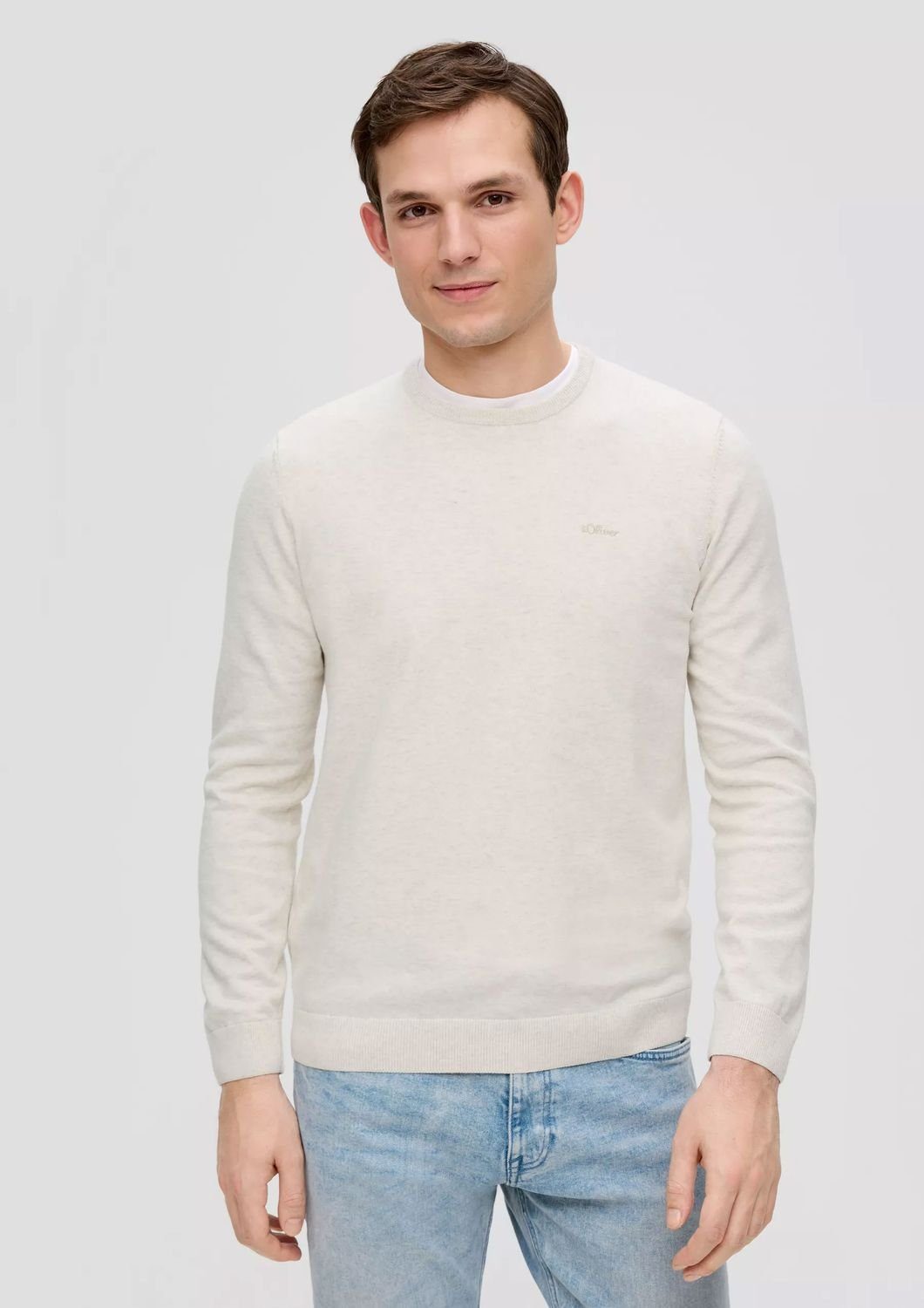 s.Oliver Strickpullover Strickpullover mit Logo-Stickerei Logo günstig online kaufen