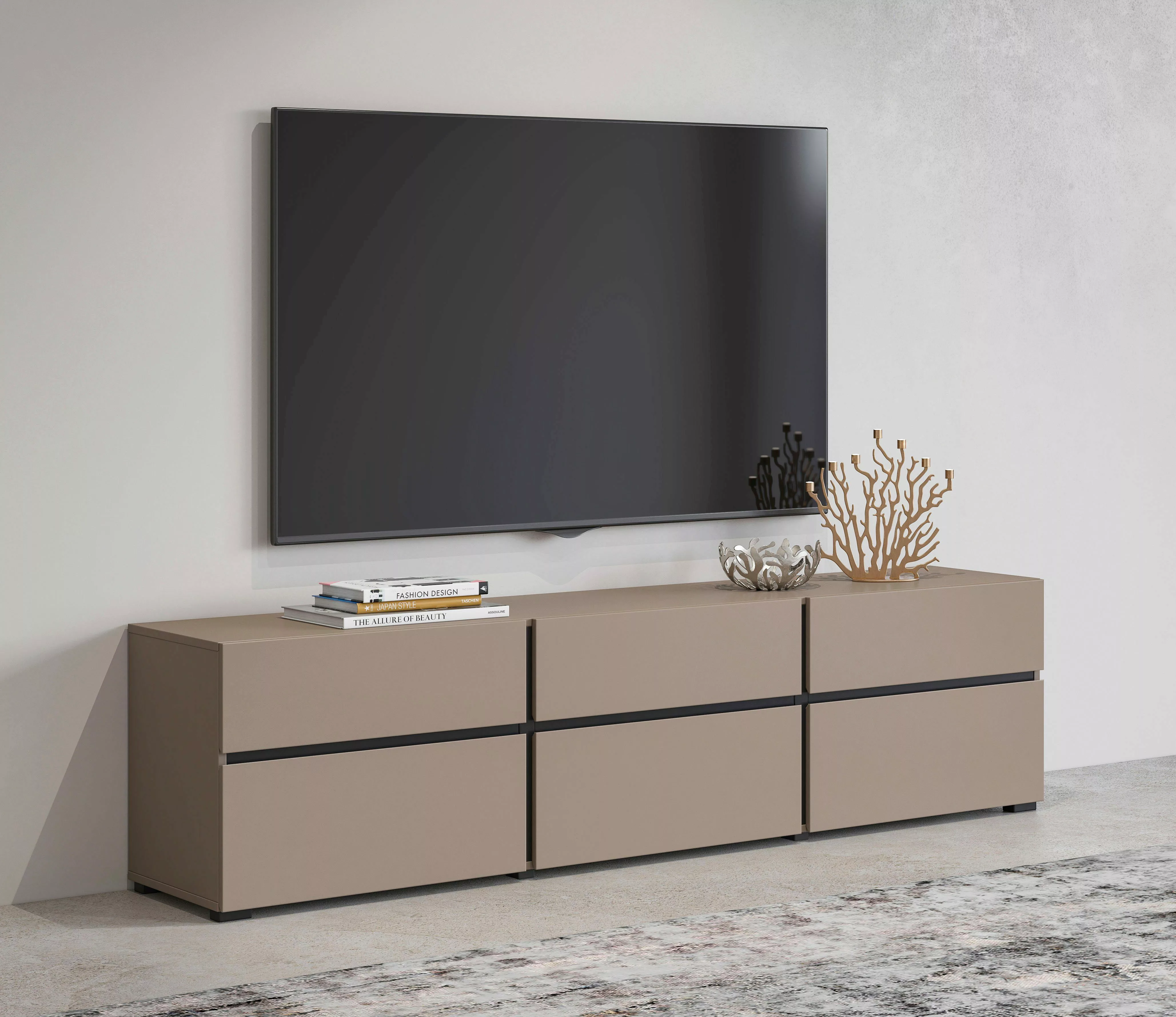 INOSIGN Lowboard "Cross, moderne grifflose TV-Kommode,3 Klappen/3 Schubkäst günstig online kaufen
