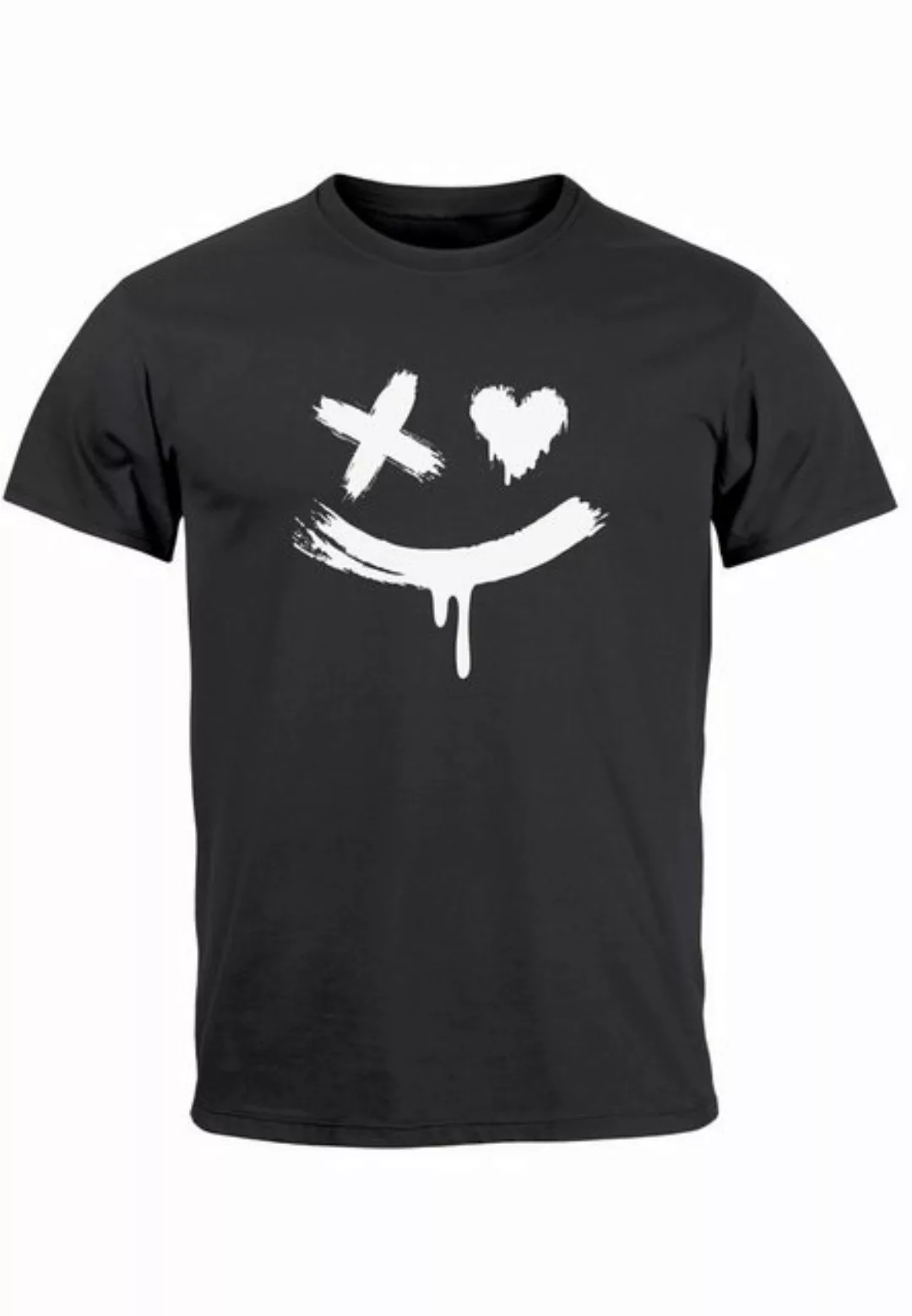 Neverless Print-Shirt Herren T-Shirt mit Print Aufdruck Smile Techwear Fash günstig online kaufen
