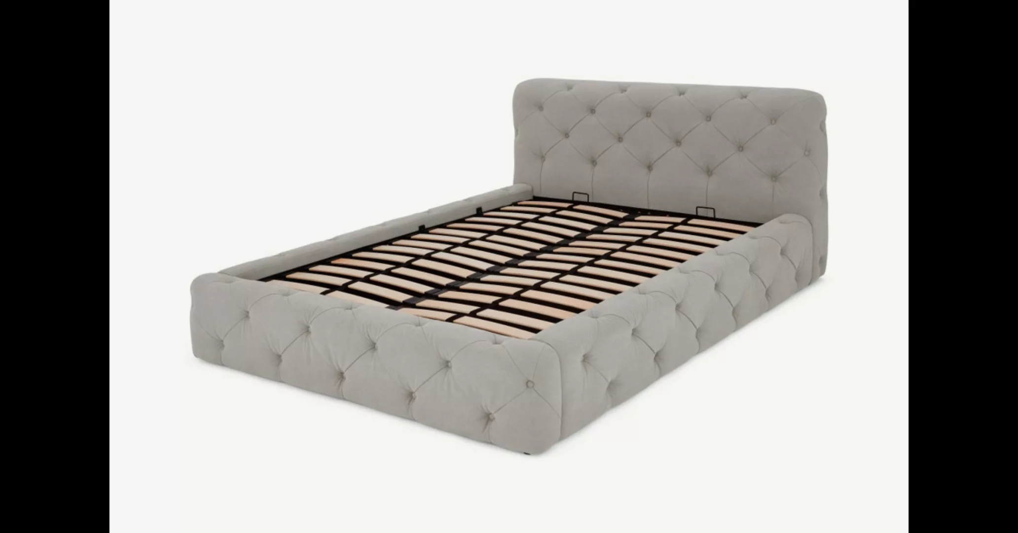 Sloan Polsterbett mit Bettkasten (160 x 200 cm), Grau - MADE.com günstig online kaufen