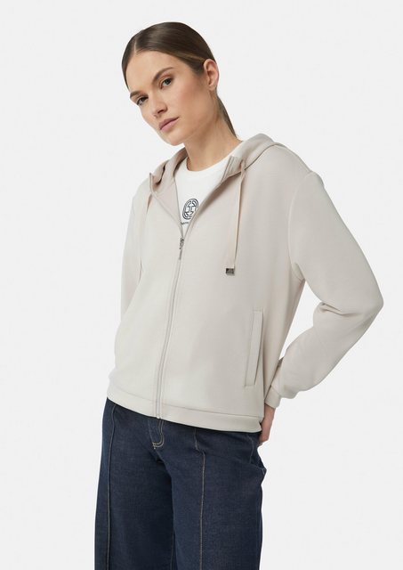 Comma Sweatjacke Verkürzte Sweatjacke mit Kapuze und Leistentaschen günstig online kaufen