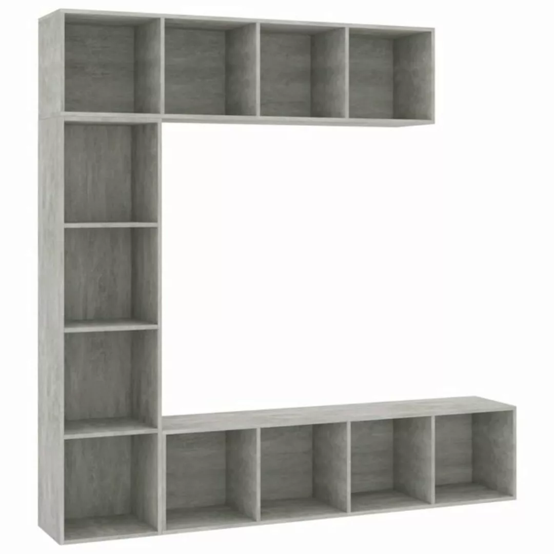 vidaXL TV-Schrank 3-tlg. Bücher-/TV-Board Set Betongrau 180x30x180 cm günstig online kaufen