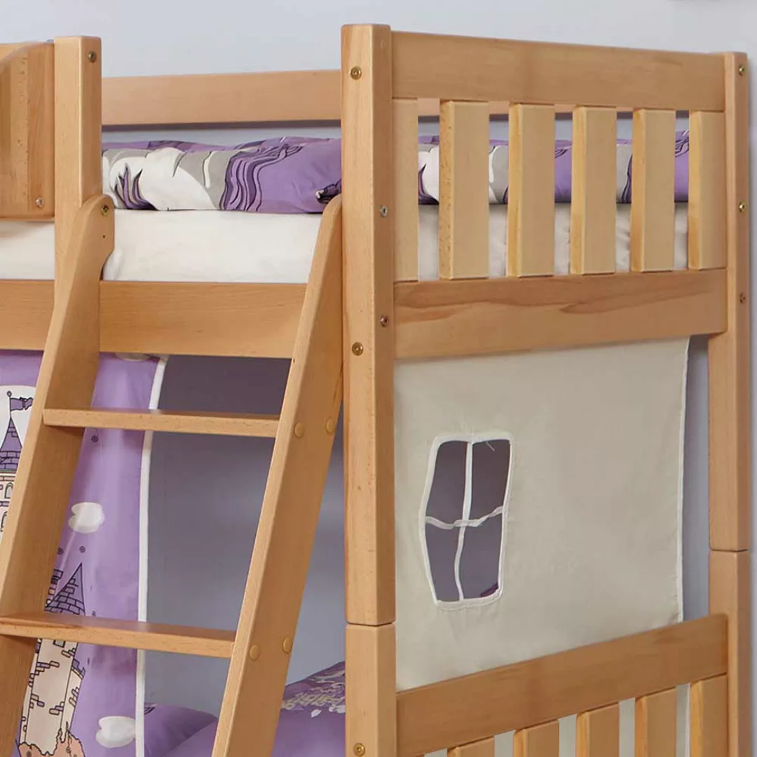 Kinderetagenbett mit Vorhang im Prinzessin Design Hängeregal günstig online kaufen