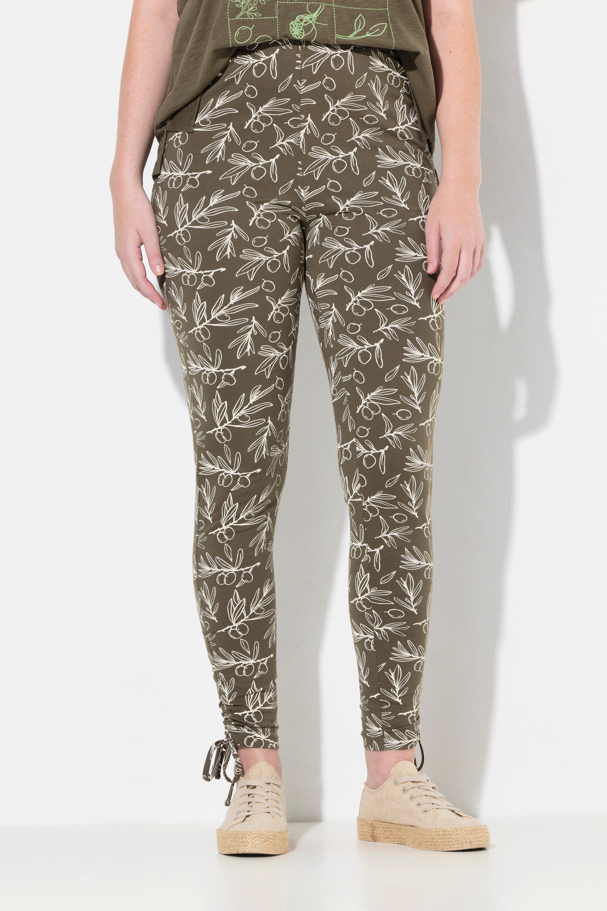 Ulla Popken Leggings Leggings Saumraffung schmales günstig online kaufen