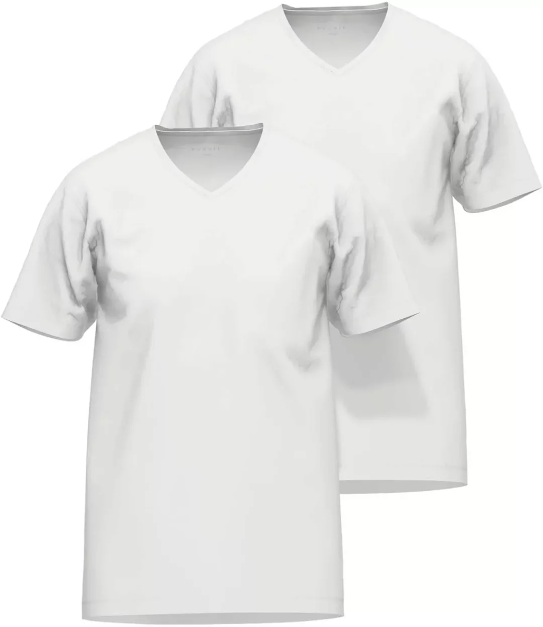 bugatti T-Shirt BUGATTI Herren T-Shirt uni 2er Pack (2er Pack) mit V-Aussch günstig online kaufen