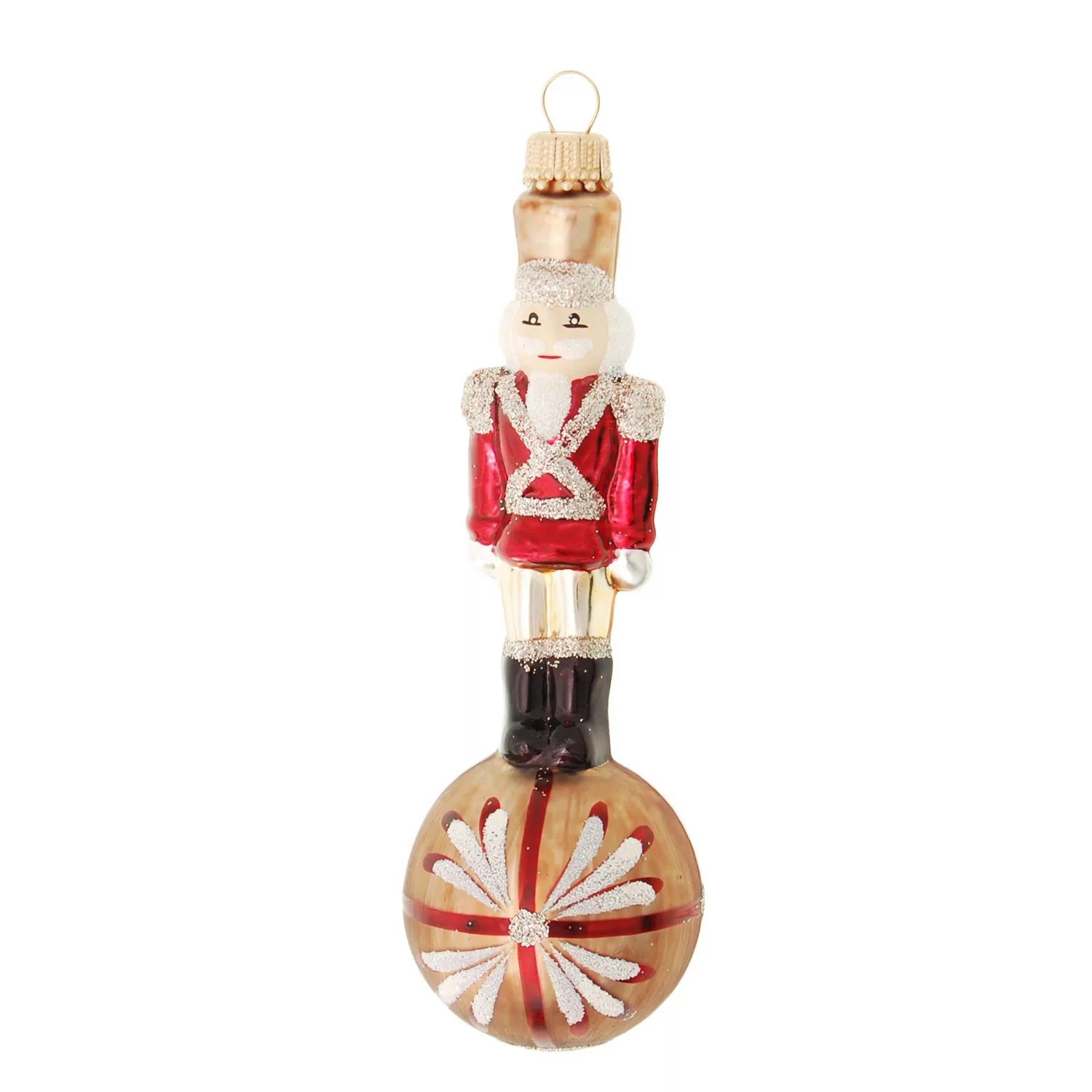 Krebs Glas Lauscha Weihnachtsornament Nussknacker auf Kugel 1-tlg. 12cm günstig online kaufen