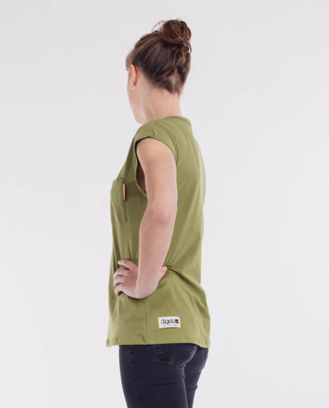 Damen T-shirt Mit Brusttasche Aus Bio-baumwolle - Olivia günstig online kaufen