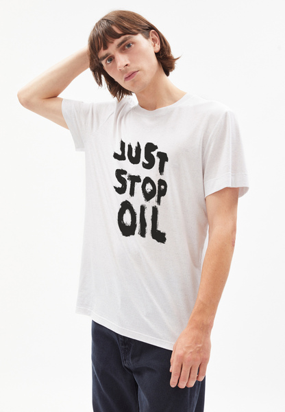 Aado Just Stop Oil 01 - Herren T-shirt Aus Recycelter Baumwolle (Mens Fit) günstig online kaufen